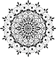 Decorative floral mandala vector with an ornate round lace pattern, perfect for oriental seamless design and vintage art illustration