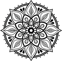 Decorative floral mandala vector with an ornate round lace pattern, perfect for oriental seamless design and vintage art illustration