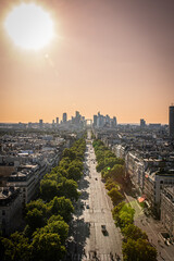 sunset over the city Paris