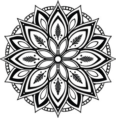 Decorative floral mandala vector with an ornate round lace pattern, perfect for oriental seamless design and vintage art illustration