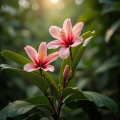 Fototapeta premium pink and white flower,Sri Lankan Flora Bloom