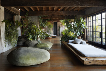 Fototapeta premium latest trends in interior design for emphasize sustainability and ecofriendly materials