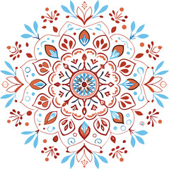 Decorative floral mandala vector with an ornate round lace pattern, perfect for oriental seamless design and vintage art illustration