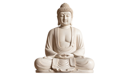 ancient buddha sculpture statue isolated on transparent background