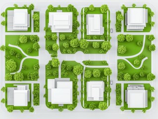 Urban plan, green spaces
