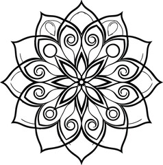 Decorative floral mandala vector with an ornate round lace pattern, perfect for oriental seamless design and vintage art illustration