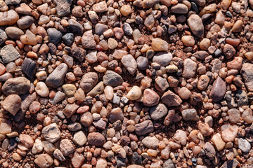 Chinle Formation, Shinarump Member. The Shinarump Conglomerate (coarse-grained sandstone and pebble conglomerate). gravel. Sliding House Overlook, Canyon de Chelly National Monument, Chinle, Arizona. 