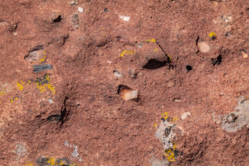 Chinle Formation, Shinarump Member. The Shinarump Conglomerate (coarse-grained sandstone and pebble conglomerate). gravel. Sliding House Overlook, Canyon de Chelly National Monument, Chinle, Arizona. 