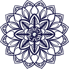 Decorative floral mandala vector with an ornate round lace pattern, perfect for oriental seamless design and vintage art illustration