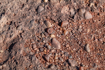 Chinle Formation, Shinarump Member. The Shinarump Conglomerate (coarse-grained sandstone and pebble conglomerate). gravel. Sliding House Overlook, Canyon de Chelly National Monument, Chinle, Arizona. 