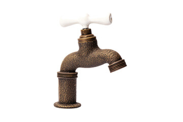 a faucet with a white handle and a white handle