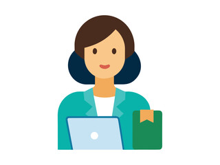 business woman with folder on white background 