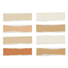 Fototapeta premium Torn Paper Edges Textures Brown Beige Ripped Paper Scrapbook Design on transparent background