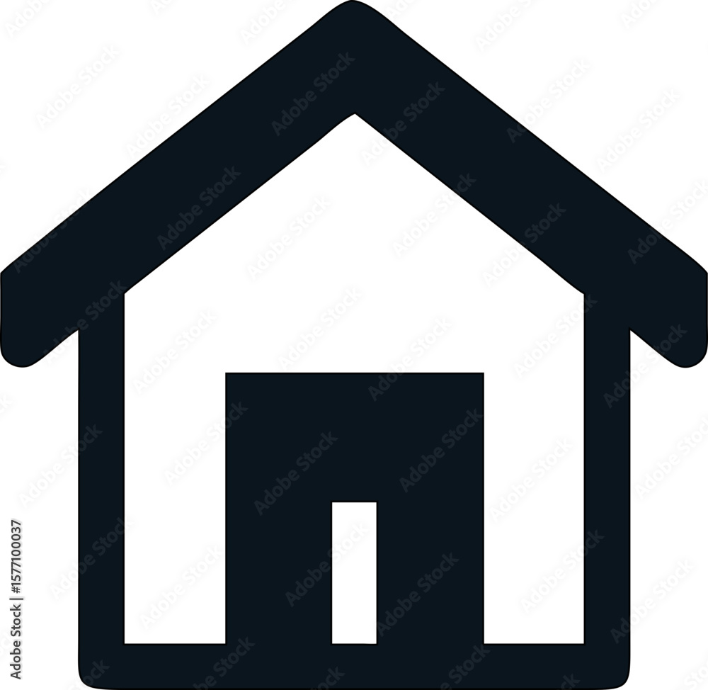 Poster simple house symbol in outline style, isolated on white, ideal for versatile use in website ui or mo