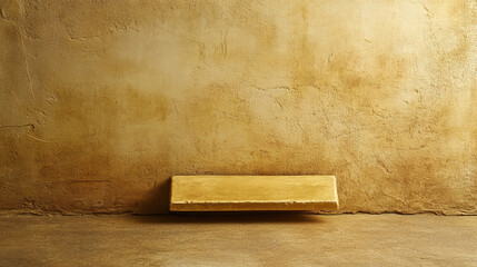 Gold bar natural light photo realistic shiny metallic luxury wealth minimal