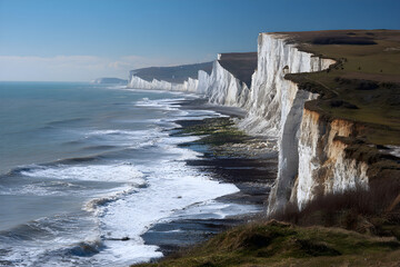Majestic White Cliffs: A Natural Wonder of Pristine Beauty and Coastal Serenity