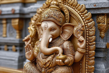 Fototapeta premium ganesh chaturthi concept beautiful statue of lord ganesha