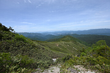 Fototapeta premium Climbing Mount Hiragatake, Niigata, Japan