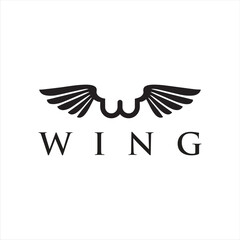 Minimalist Wing Logo Design with Clean Typography and Stylized Wing Illustration, Modern Brand Identity Concept, Sleek and Memorable Emblem