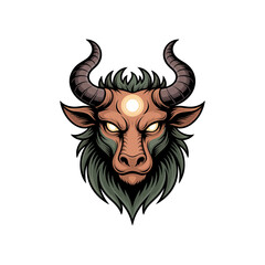 Fototapeta premium vector art of a horned forest guardian with mystical glowing design