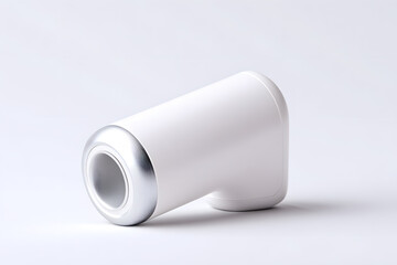 Medical inhaler device with ergonomic design, isolated on soft white