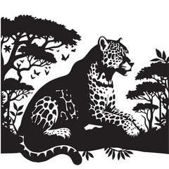 Jaguar in Jungle Close-Up – Silhouette Vector

Wild Jaguar Face – Black and White Illustration

Jungle Predator Close-Up – Jaguar Silhouette Art