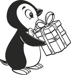 Cute cartoon mouse vector illustration with a gift box, perfect for a fun animal character design