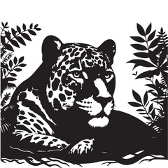Jaguar in Jungle Close-Up – Silhouette Vector

Wild Jaguar Face – Black and White Illustration

Jungle Predator Close-Up – Jaguar Silhouette Art