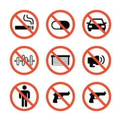 vector street elements and tools icons include traffic light road sign car police officer other     
