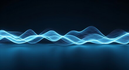 Abstract Blue Wavy Lines with Modern Technological Feel