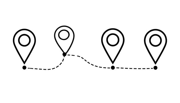 Simple map route with location markers