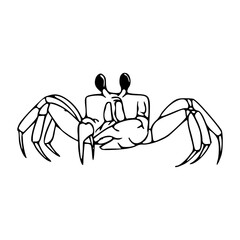 minimalist crab line drawing