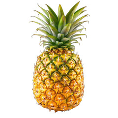Fresh pineapple, bright yellow with green crown