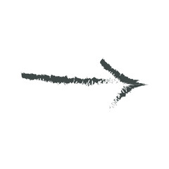 Vector scribble, black curved texture arrow