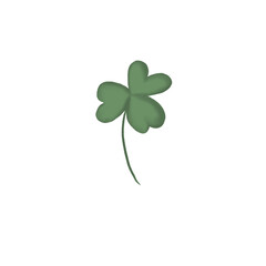 Lucky Clover Heart Leaf Clipart &ndash; Hand Drawn Botanical Shamrock PNG for DIY & Decor