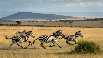 zebras in the savannah