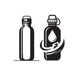 Stainless Steel Water Bottle – Silhouette Vector

Blank Metal Bottle – Black and White Illustration

Water Bottle Mockup – Silhouette Art