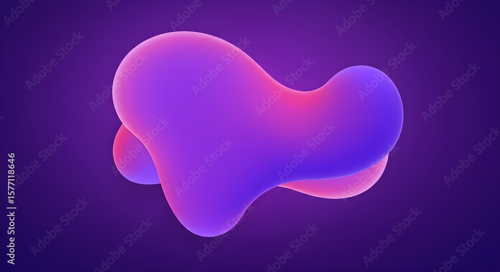 Fototapete abstract gradient metaball shape fluid purple and pink blob neon amoeba abstract background smooth b