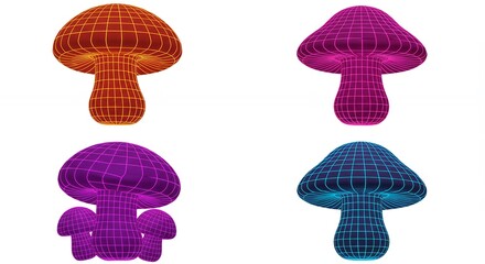 Abstract mushroom design elements