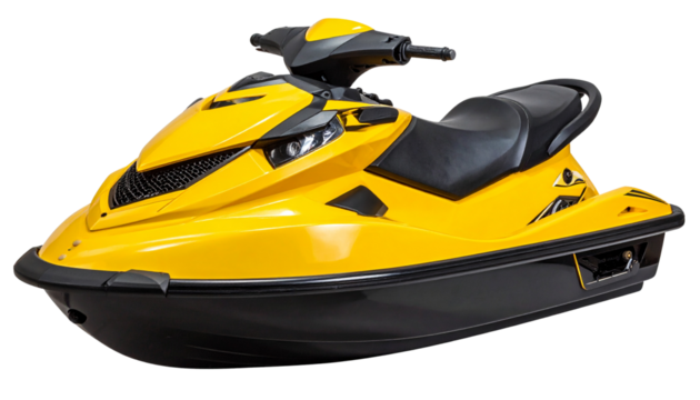 Jet ski with a sleek, aerodynamic design and detailed features