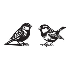 Obraz premium sparrow set silhouette tattoo,sparrow silhouette flying ,sparrow silhouette pictures ,jack sparrow set silhouette