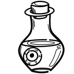 Easy bottle doodle line art