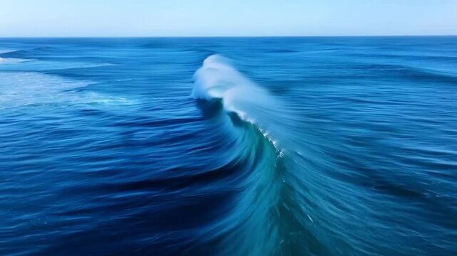 A spectacular ocean of blue with rolling waves