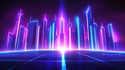 Retro Wave Music Festival Background with a Blend of 1980s Futuristic Style background