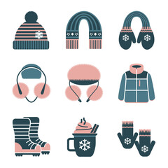 2d vector illustration icon, set of vibrant representing unique winter activities and sports
