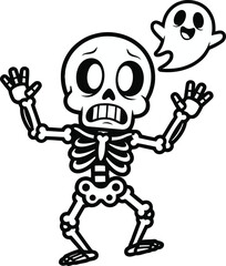 A vector illustration of a skull and crossbones symbol, often associated with pirates, danger, and death, perfect for Halloween or tattoo designs