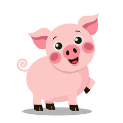 Naklejka premium Vector illustration of a cute pink pig in a flat and minimal cartoon style.
