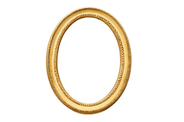 a gold oval frame with a decorative pattern