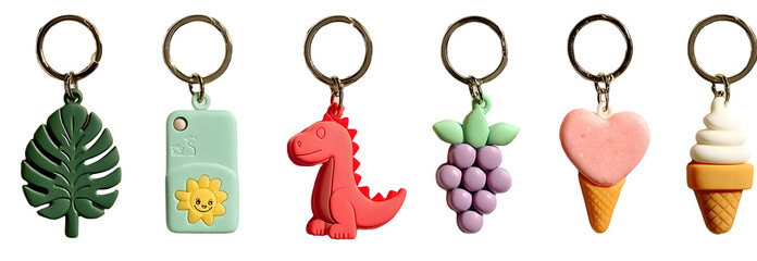 Decorative Keychains Bundle &ndash; Cute and Colorful PNG Cliparts