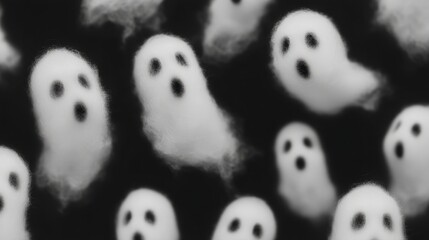 Floating spectral whispers conjure theatrical All Hallows' Eve mischief, beckoning through the ethereal veil of Samhain night